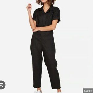 Tahari Black Utility Jumpsuit with sash belt